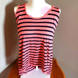 Splendid Flowy Nautical striped high low tank top Resortwear Lagenlook Beach